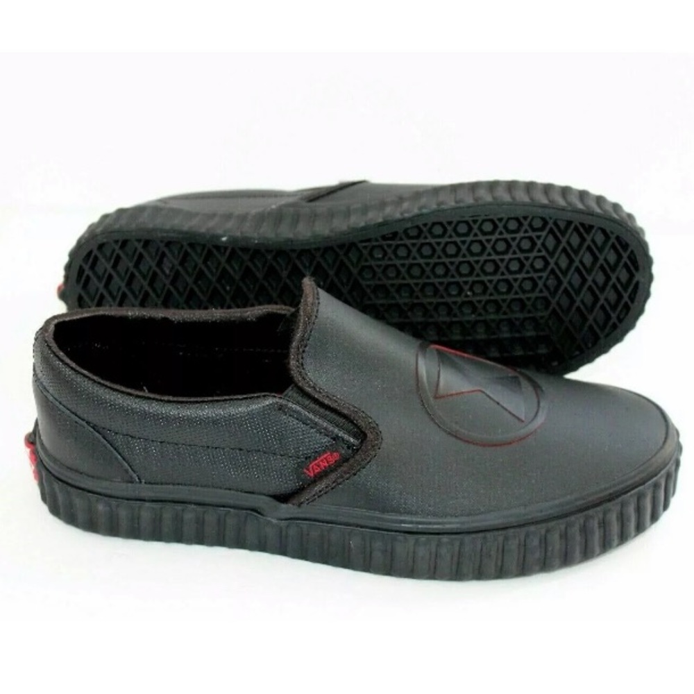 Vans marvel black widow slip on sneaker shoes